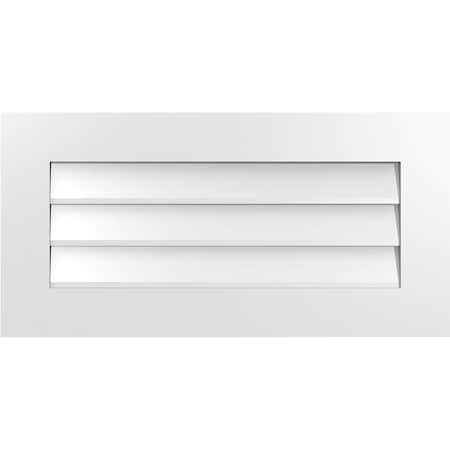 Ekena Millwork Vertical Surface Mount PVC Gable Vent: Non-Functional, w/3-1/2"W x 1"H, Standard Frame, 32"W x 16"H GVPVE32X1601SN